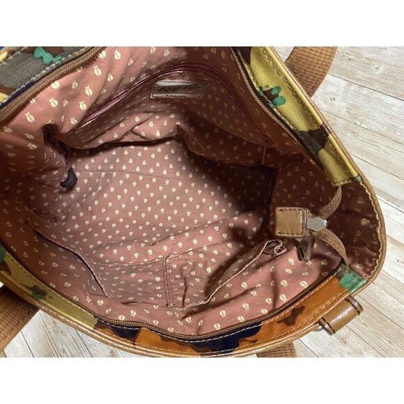 Fossil Purse Womens Medium Bag Floral Brown Leather Key Charms - Picture 10 of 16